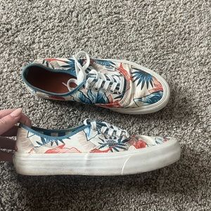 Vans flower lace up shoes. Good condition.